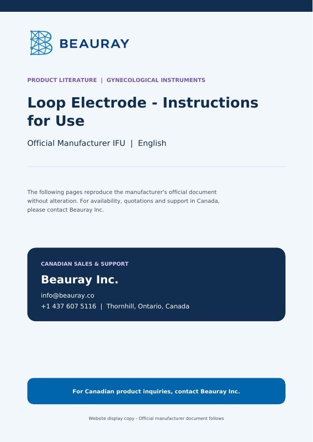 Loop Electrode - Instructions for Use