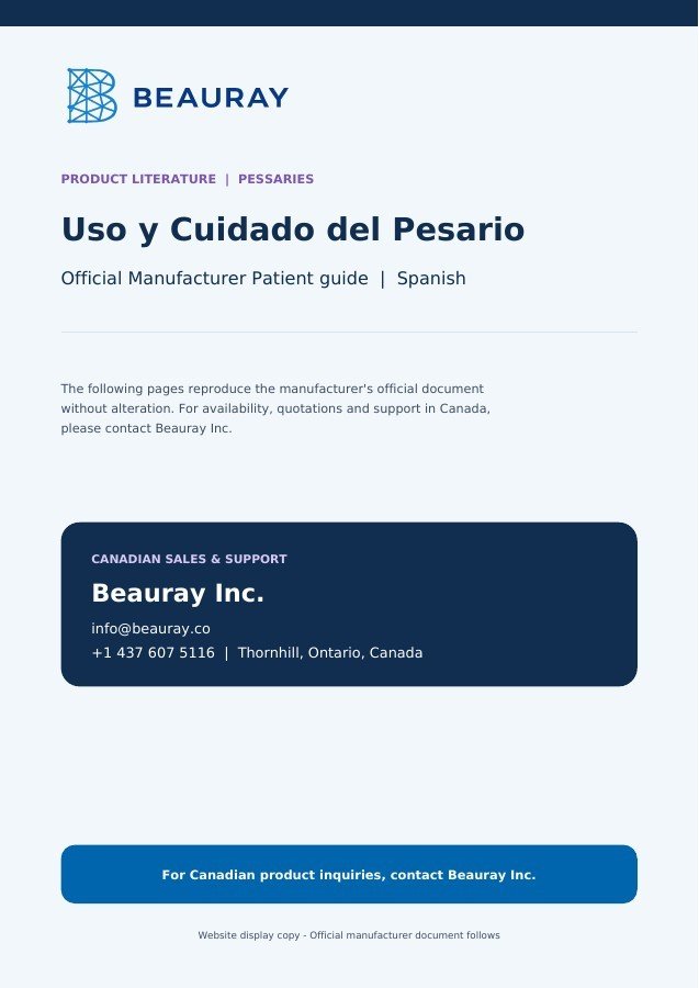 Uso y Cuidado del Pesario